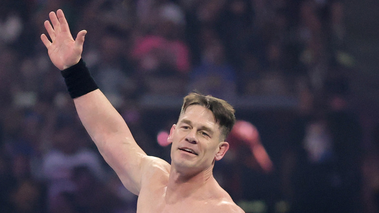 John Cena waves to the crowd
