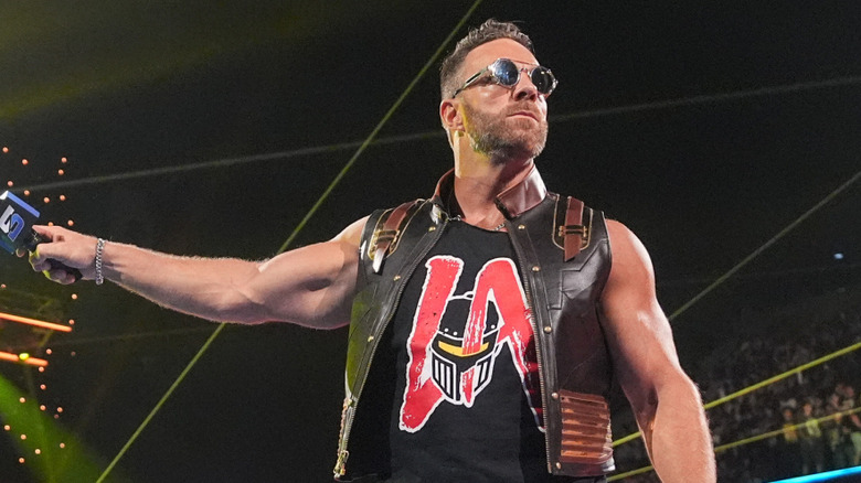 LA Knight in ring during SmackDown at Van Andel Arena on June 20, 2025 in Grand Rapids, Michigan.