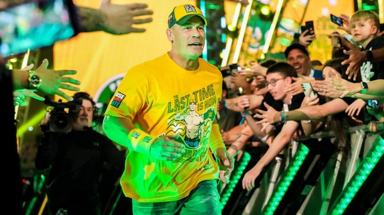 John Cena heads down to the ring at Crown Jewel for his last match in Australia.