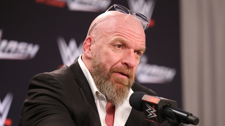 Triple H during the WWE Backlash Press Conference