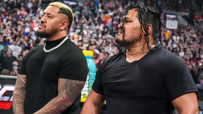 Solo Sikoa and Jeff Cobb at WWE Backlash