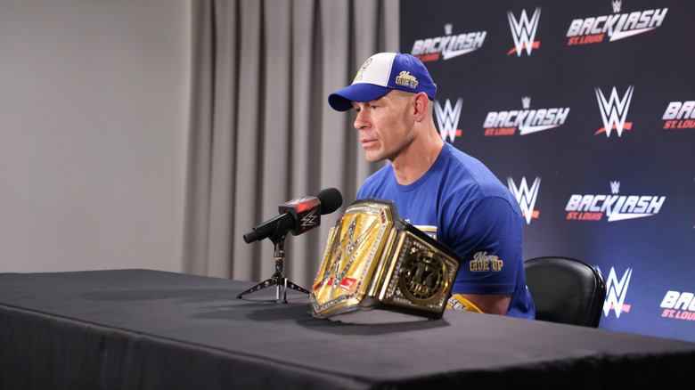 John Cena taunts the St. Louis crowd