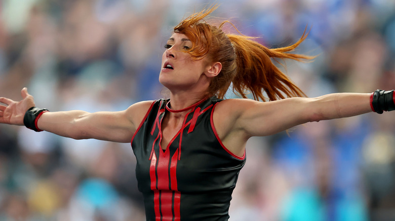 Becky Lynch, with arms wide open