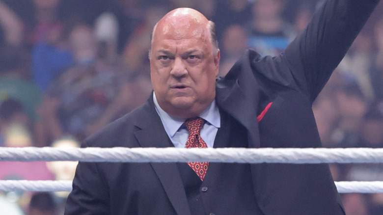 Paul Heyman staring menacingly at the camera