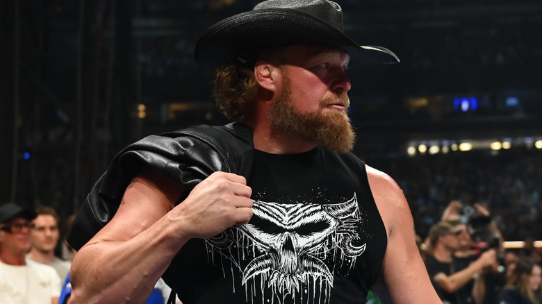 Brock Lesnar making his way to the ring during his WWE return at SummerSlam, 2025.