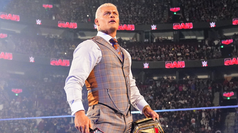 Cody Rhodes with WWE title on Raw
