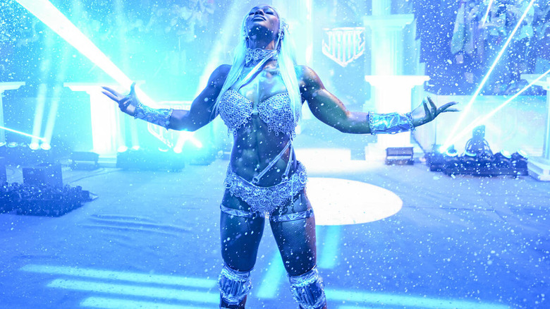 Jade Cargill makes her entrance at WWE Clash in Italy 2026