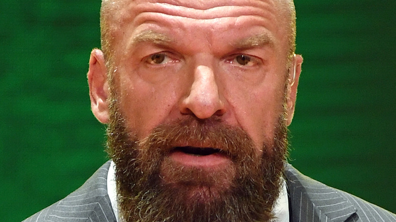 Triple H looking concerned