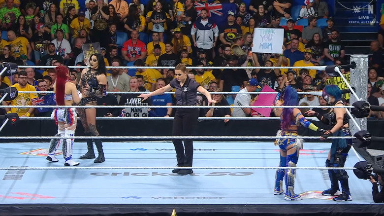 All four women in the ring