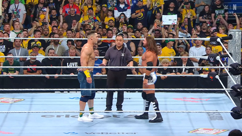 Cena and Styles staring one another down