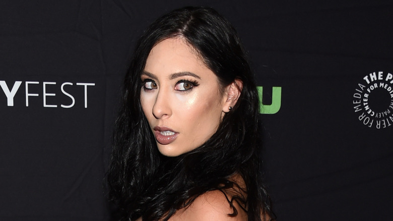 Former WWE star Maxine at a red carpet event