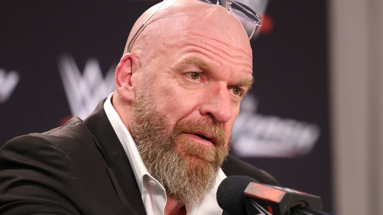 triple h speaking at press conference