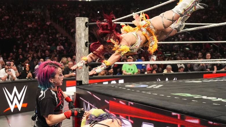 IYO SKY suicide dive on WWE Raw
