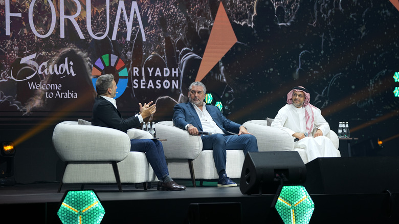 Nick Khan speaks at a panel in Riyadh