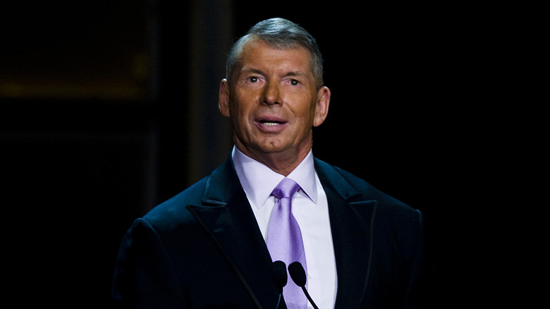 Vince McMahon at the Hall of Fame ceremony