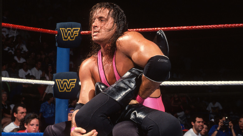Bret Hart locks in a Sharpshooter