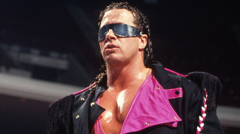 Bret Hart wearing his sunglasses in the 1990s