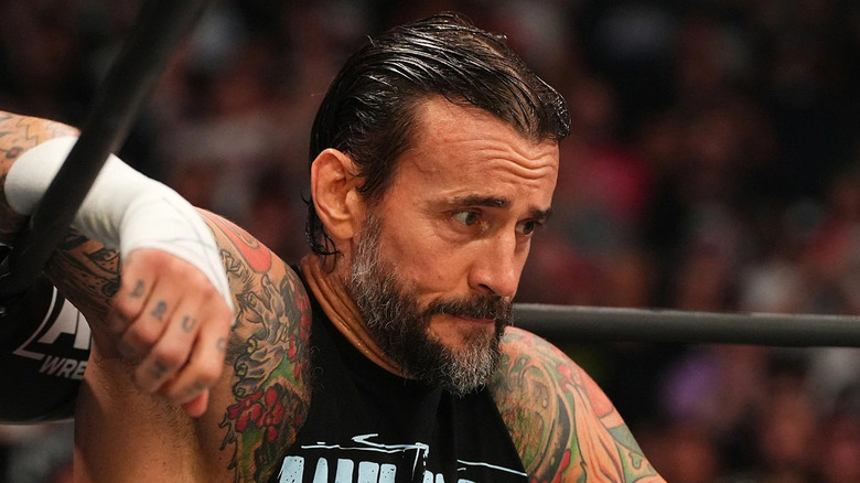 CM Punk looking down
