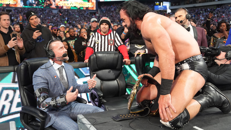 CM Punk and Drew McIntyre at WrestleMania 40 in Philadelphia