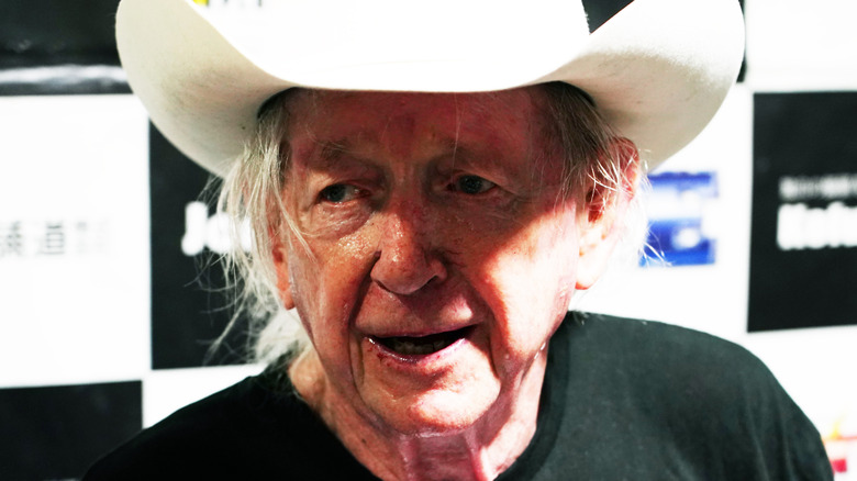 Dory Funk Jr. speaks during the Pro-Wrestling - Atsushi Onita 50th Anniversary at Fujitsu Stadium Kawasaki on August 24, 2024 in Kawasaki, Kanagawa, Japan.