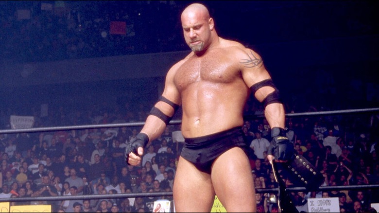 Goldberg in ring ahead of a match during his reign as the WCW World Heavyweight Champion.
