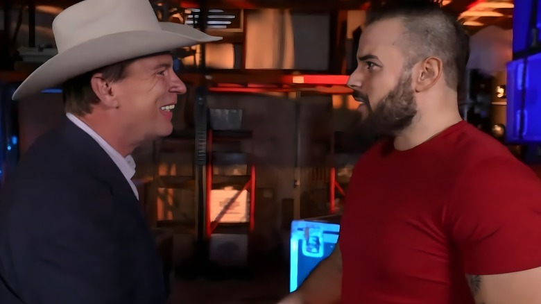 JBL greets Josh Briggs backstage at "WWE NXT."