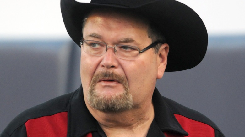 Jim Ross wearing a cowboy hat