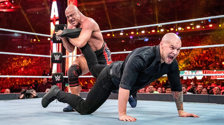 Kurt Angle battles Baron Corbin at WrestleMania 35