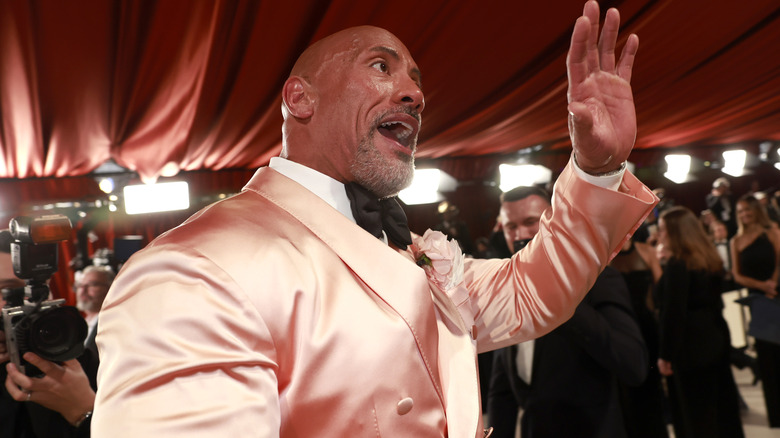 Dwayne "The Rock" Johnson says hello on the red carpet