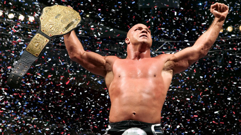 Kurt Angle with WWE World Heavyweight Championship