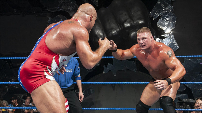 Kurt Angle and Brock Lesnar