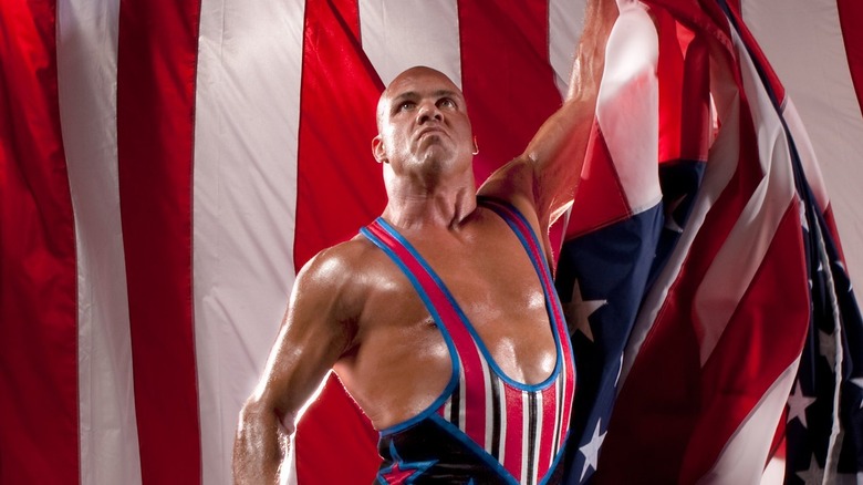 Kurt Angle with American flag