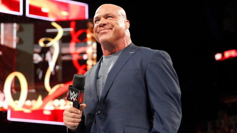 Kurt Angle enjoys the WWE fans.