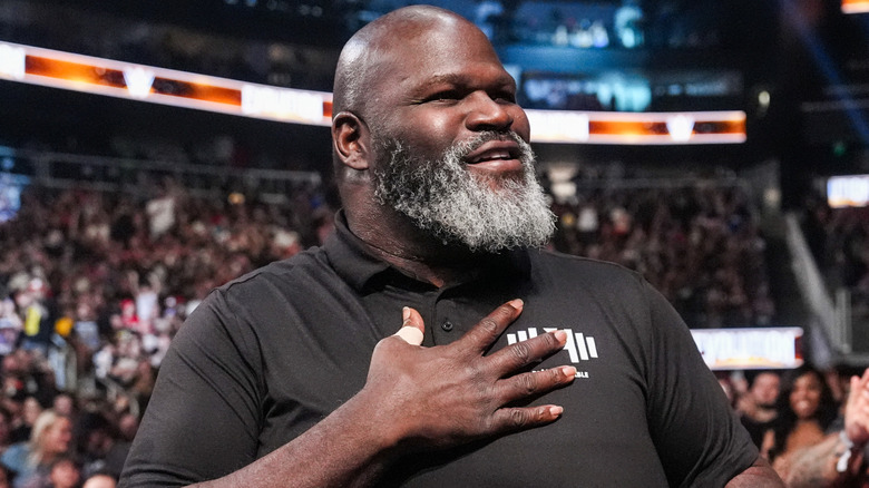 Mark Henry wearing a black t-shirt