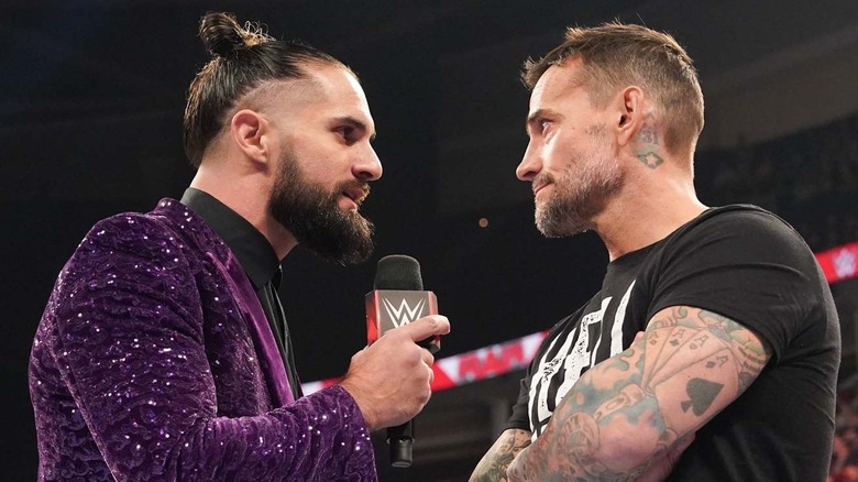 Seth Rollins and CM Punk on "WWE Raw"