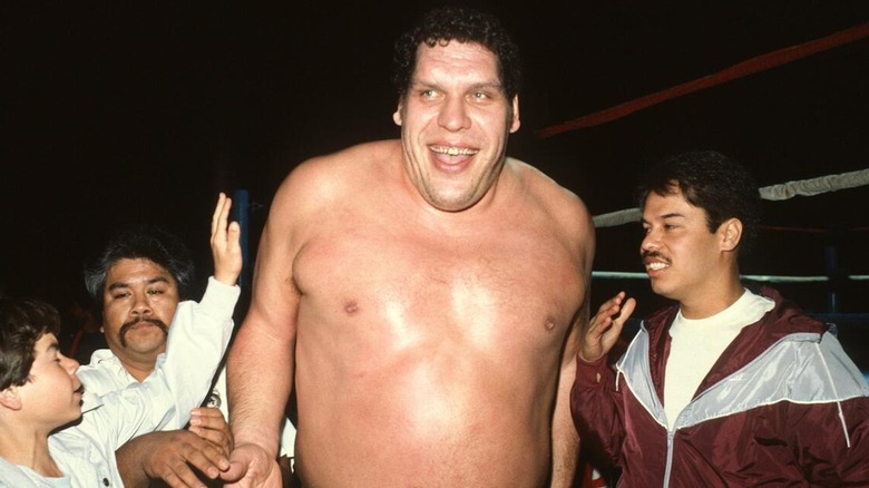 Andre the Giant making his way through the audience during a show.