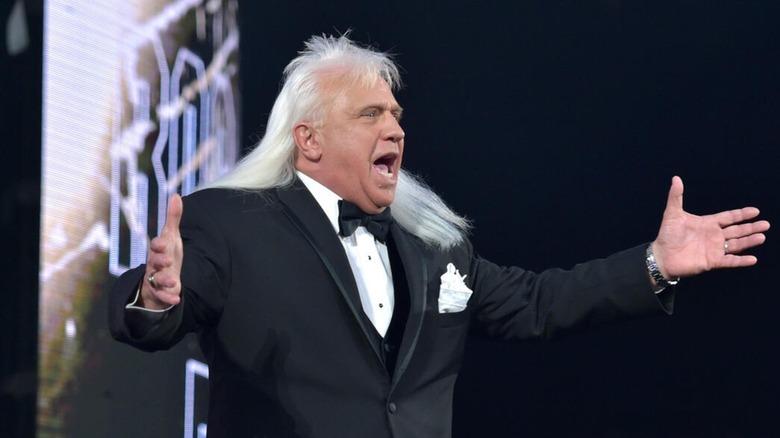 Ricky Morton during his and Robert Gibson's WWE Hall of Fame induction as The Rock 'N Roll Express.