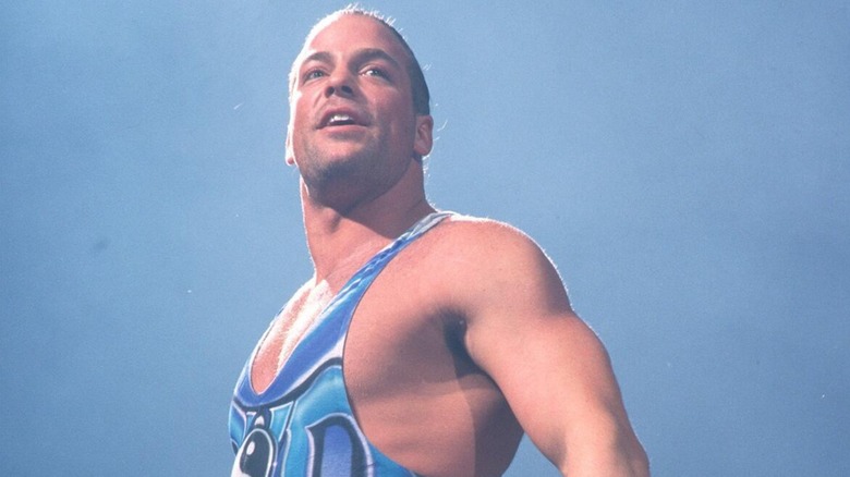 Rob Van Dam posing in ring during a WWE match.