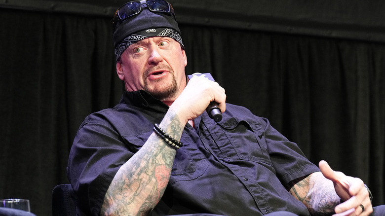 Mark Callaway, formerly known as The Undertaker, speaks on a panel.