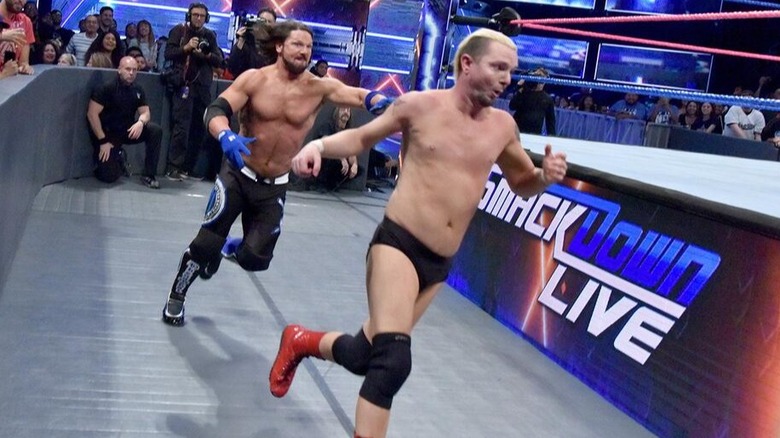 AJ Styles chases James Ellsworth around the ring