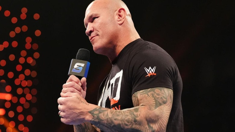 Randy Orton cuts a promo in the ring during an episode of 