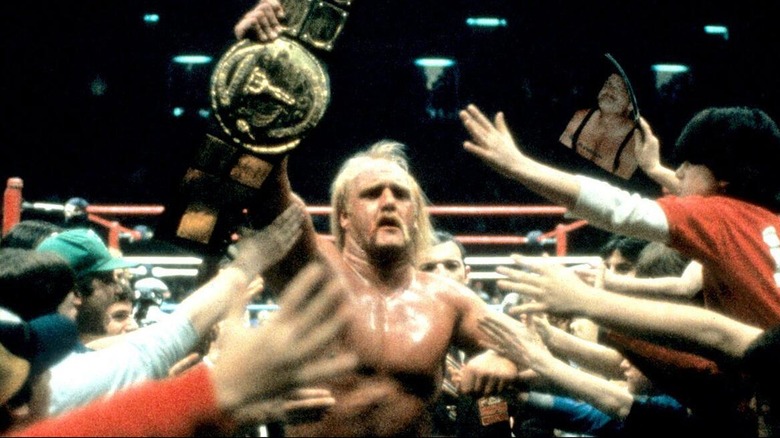 Hulk Hogan in the audience after winning his first ever WWE Championship on January 23 1984, Madison Square Garden.
