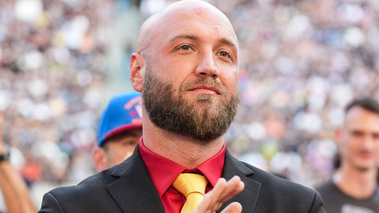 Nick Hogan alongside his wife, Tana Lea, during their appearance at WWE SummerSlam 2025.