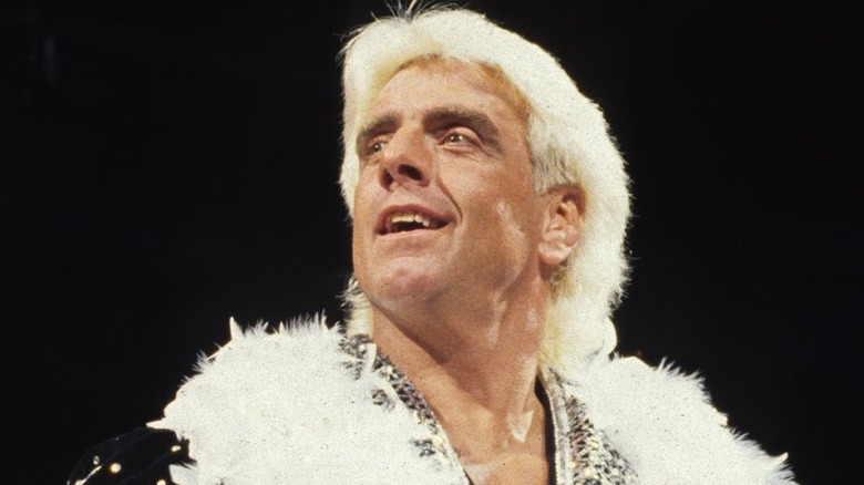 Ric Flair in a black and white robe