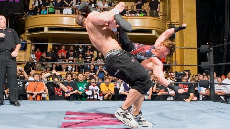 Rob Van dam and John Cena clashing at ECW One Night Stand 2006.