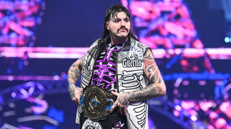 Dominik Mysterio makes his entrance during Monday Night RAW at Paris Le Defense Arena on September 1, 2025 in Paris, France.