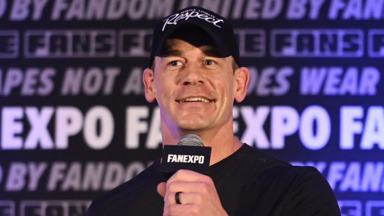 John Cena speaks on stage during Fan Expo Chicago 2025