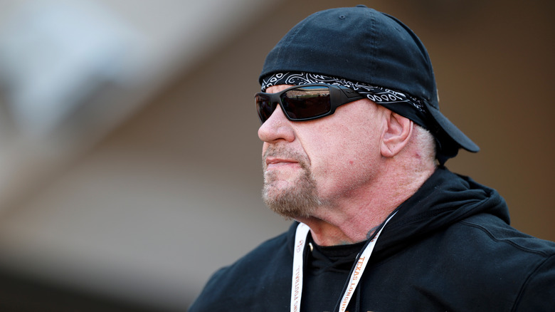 The Undertaker in profile, with sunglasses