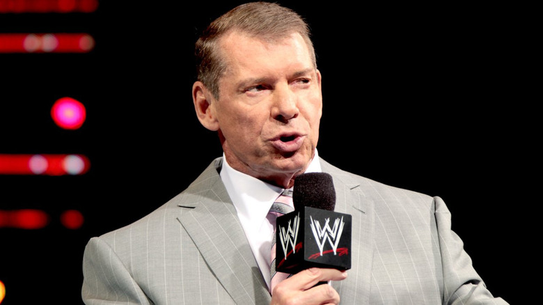 Vince McMahon, sporting a look that says someone is about to be fired