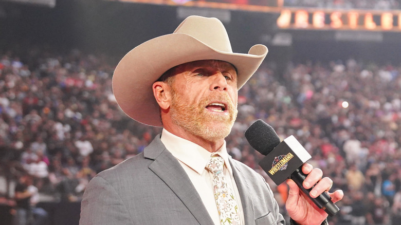 Shawn Michaels speaks to the people